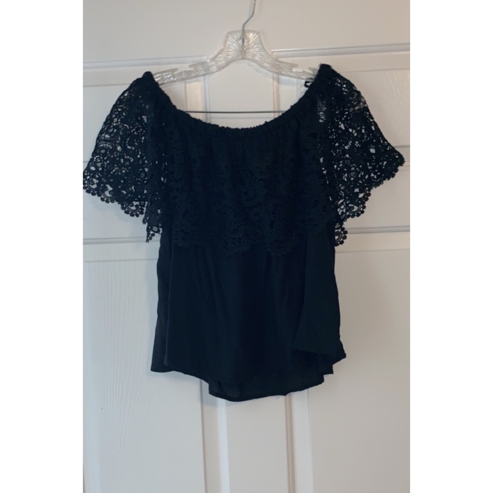 Black off the shoulder top